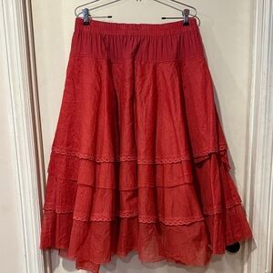 Ewa I Walla cotton voile  Red Layered Skirt